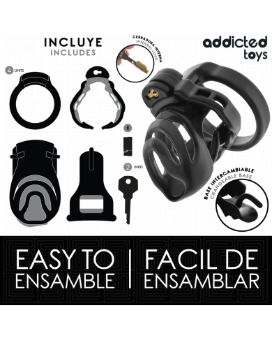 ADDICTED TOYS LOCKED - CAGE À PÉNIS À VERROUILLAGE ÉTERNEL 9 CM