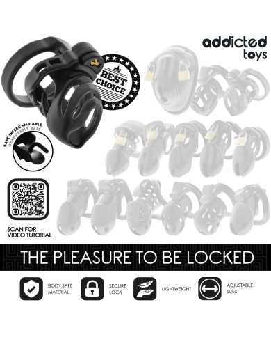 ADDICTED TOYS LOCKED - CAGE À PÉNIS À VERROUILLAGE ÉTERNEL 9 CM