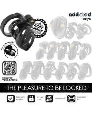 ADDICTED TOYS LOCKED - CAGE À PÉNIS À VERROUILLAGE ÉTERNEL 9 CM