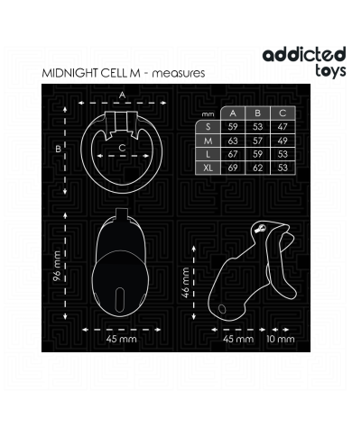 ADDICTED TOYS LOCKED - MINDNIGHT CELL CAGE À PÉNIS TAILLE M