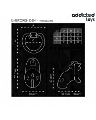 ADDICTED TOYS LOCKED - CAGE À PÉNIS UNBROKEN DEN 9,8 CM