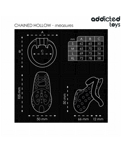 ADDICTED TOYS LOCKED - À PÉNIS CREUSE ENCHAÎNÉE 10,5 CM
