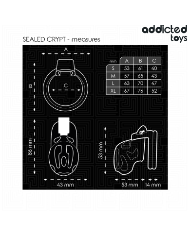 ADDICTED TOYS LOCKED - À PÉNIS CRYPTÉE VERROUILLÉE ET SCELLÉE 8 CM