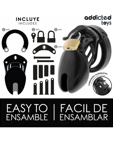 ADDICTED TOYS LOCKED - CAGE À PÉNIS OBSIDIAN HOLD TAILLE S