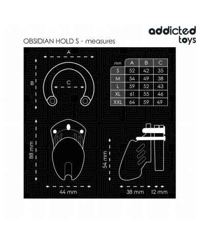 ADDICTED TOYS LOCKED - CAGE À PÉNIS OBSIDIAN HOLD TAILLE S