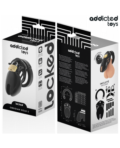 ADDICTED TOYS LOCKED - CAGE À PÉNIS OBSIDIAN HOLD TAILLE S