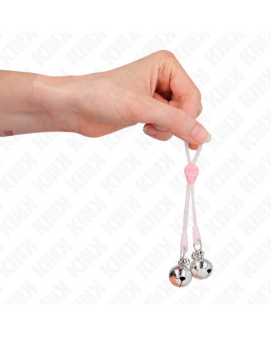KINK - PINCES À TÉLÉPIN LUMINEUSES CRÂNE AVEC ANNEAU CLOCHES RÉGLABLES ROSE / ARGENT