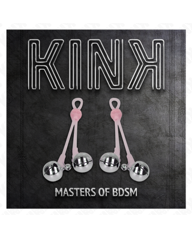 KINK - PINCES À TÉLÉPIN LUMINEUSES CRÂNE AVEC ANNEAU CLOCHES RÉGLABLES ROSE / ARGENT