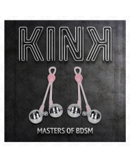 KINK - PINCES À TÉLÉPIN LUMINEUSES CRÂNE AVEC ANNEAU CLOCHES RÉGLABLES ROSE / ARGENT