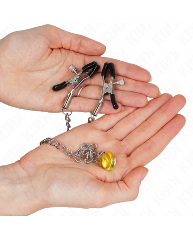 KINK - PINCES À TÉLÉTON CHAÎNE AVEC PENDENTIF CORNE 30 CM