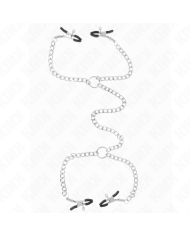 KINK - 4 PINCES À METON CHAÎNE 32 CM AVEC PETITES CHAÎNES 14 CM