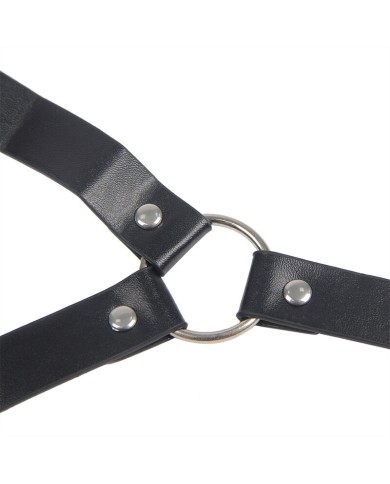 SUBBLIME - 953720 PINCES À SEINS EN CUIR BONDAGE NOIRES TAILLE UNIQUE