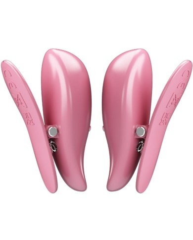 PRETTY LOVE - PINCES À TÉTONS CAILEY 10 VIBRATIONS TÉLÉCOMMANDE ROSE