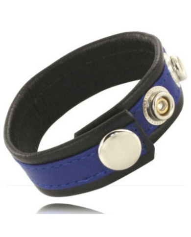 LEATHER BODY - SANGLE EN CUIR RÉGLABLE POUR PÉNIS BLEU-NOIR