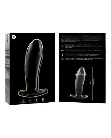 NEBULA SERIES BY IBIZA - PLUG ANAL MODÈLE 5 VERRE BOROSILICATE CLAIR 12.5 CM -O- 3.5 CM