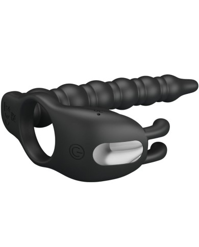 PRETTY LOVE - BLACKNEY ANNEAUX PÉNIS AVEC PLUG VIBRATEUR