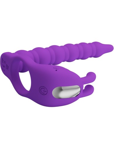 PRETTY LOVE - BLACKNEY ANNEAUX PÉNIS AVEC PLUG VIBRATEUR