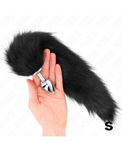 KINK - PLUG ANAL TAILLE S 7 X 3 CM AVEC QUEUE SYNTHÉTIQUE 40 CM NOIR