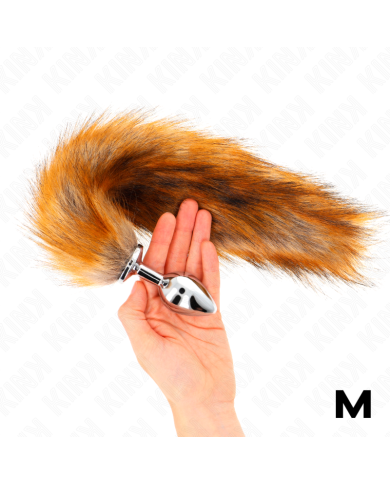KINK - PLUG ANAL TAILLE M 8 X 3,5 CM AVEC QUEUE SYNTHÉTIQUE 40 CM MARRON