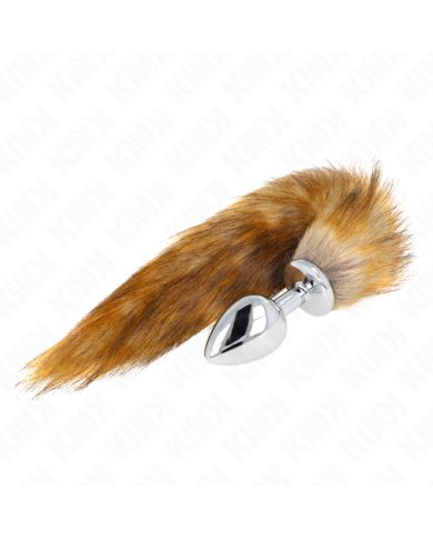 KINK - PLUG ANAL TAILLE L 10 X 4 CM AVEC QUEUE SYNTHÉTIQUE 40 CM MARRON