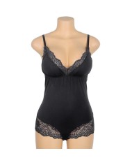 SUBBLIME - TEDDY DÉTAIL DENTELLE FLORALE NOIR L/XL