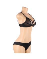 SUBBLIME - ENSEMBLE DEUX PIÈCES DE SOUTIEN-GORGE TRANSPARENT ET BANDES S/M