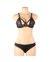 SUBBLIME - ENSEMBLE DEUX PIÈCES DE SOUTIEN-GORGE TRANSPARENT ET BANDES S/M