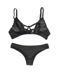 SUBBLIME - ENSEMBLE DEUX PIÈCES DE SOUTIEN-GORGE TRANSPARENT ET BANDES S/M