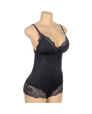 SUBBLIME - TEDDY DÉTAIL DENTELLE FLORALE NOIR S/M