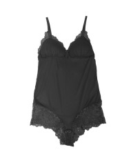 SUBBLIME - TEDDY DÉTAIL DENTELLE FLORALE NOIR S/M