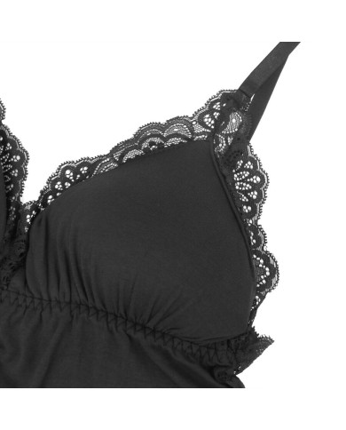 SUBBLIME - TEDDY DÉTAIL DENTELLE FLORALE NOIR S/M