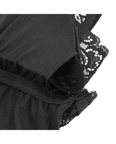 SUBBLIME - TEDDY DÉTAIL DENTELLE FLORALE NOIR S/M