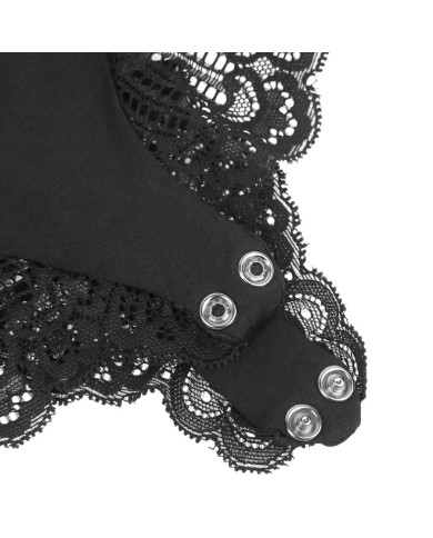 SUBBLIME - TEDDY DÉTAIL DENTELLE FLORALE NOIR S/M