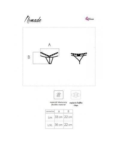 LIVCO CORSETTI FASHION - STRING NOMADE SANS CROTCHLESS NOIR