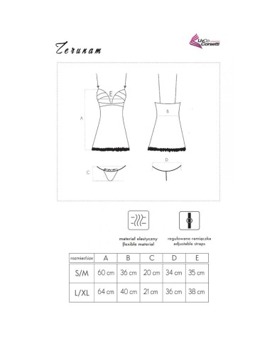LIVCO CORSETTI FASHION - ENSEMBLE ZERUNAM BABYDOLL + STRING NOIR