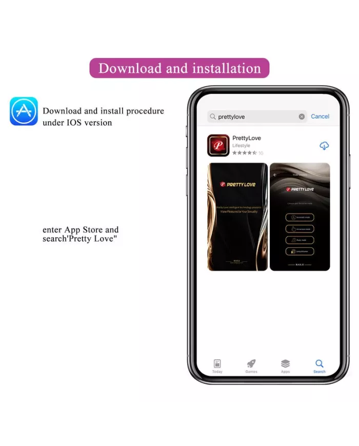 PRETTY LOVE - HECTOR ELECTROSHOCK VIBRATEUR PAR APP CONTROL VIOLET