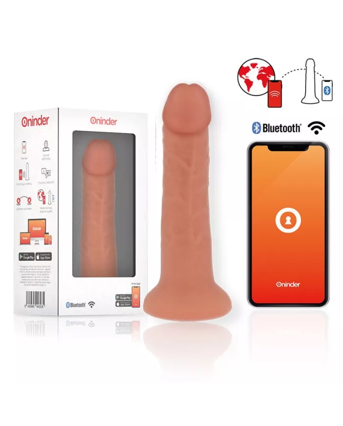 ONINDER - PETIT GODE VIBRATEUR BOGOTÁ 9 VITESSES NATUREL 17.5 CM -O- 4 CM - APPLICATION GRATUITE