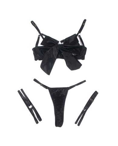 SUBBLIME - 955199 ENSEMBLE SOUTIEN-GORGE AVEC NŒUD NOIR RÉGLABLE S/M