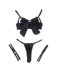 SUBBLIME - 955205 ENSEMBLE SOUTIEN-GORGE AVEC NŒUD NOIR RÉGLABLE L/XL