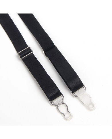 SUBBLIME - 955236 ENSEMBLE SOUTIEN-GORGE BONDAGE NOIR AVEC JARRETELLE S/M