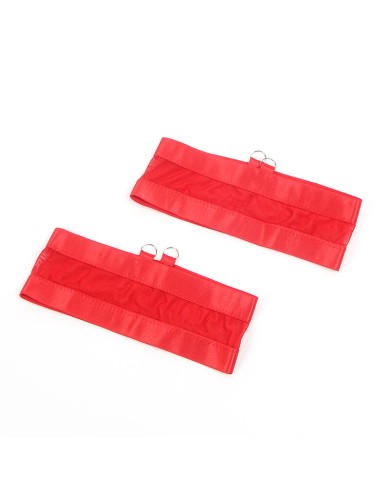 SUBBLIME - 955250 ENSEMBLE SOUTIEN-GORGE BONDAGE ROUGE AVEC JARRETELLES S/M