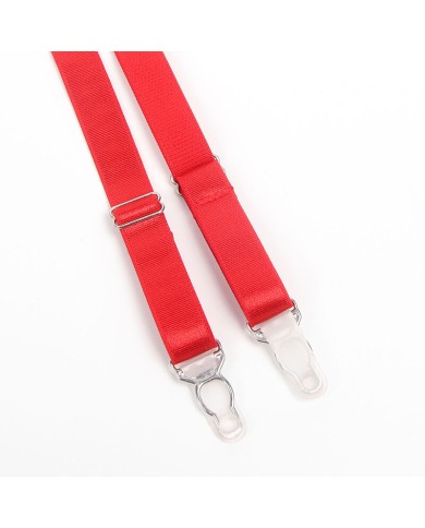 SUBBLIME - 955250 ENSEMBLE SOUTIEN-GORGE BONDAGE ROUGE AVEC JARRETELLES S/M