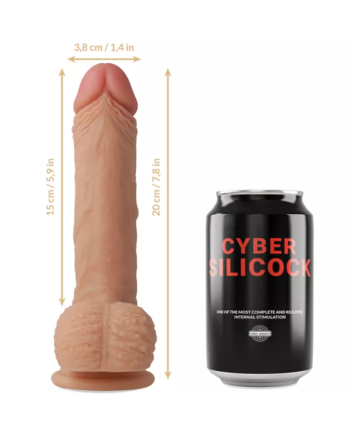 CYBER SILICOCK - STRAP-ON FREEMAN LIQUIDE SILICONE AVEC 3 ANNEAUX GRATUITS 20 CM -O- 3.8 CM