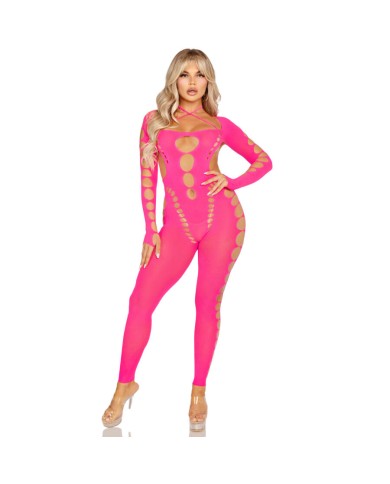 LEG AVENUE - BODYSTOCKING ROSE DOS OUVERT TAILLE UNIQUE