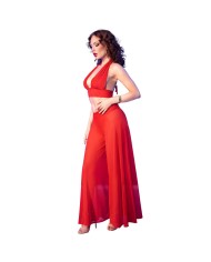 CHILIROSE - CR 4857 ENSEMBLE HAUT ET PANTALON ROUGE TAILLE S