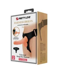 PRETTY LOVE - HARNAIS SLIPS HARNAIS UNIVERSEL AVEC GODE TOM 20 CM NATUREL PRETTY LOVE - HARNAIS SLIPS HARNAIS UNIVERSEL AVEC GODE TOM 20 CM NATUREL