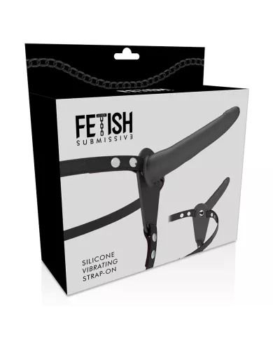 FETISH SUBMISSIVE HARNESS - VIBRATEUR SILICONE NOIR 15 CM