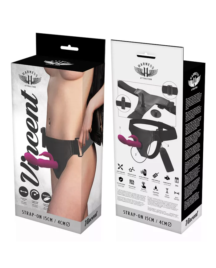 HARNESS ATTRACTION - RNES VIBRATEUR LAPIN VINCENT 15 CM -O- 4 CM HARNESS ATTRACTION - RNES VIBRATEUR LAPIN VINCENT 15 CM -O- 4 CM