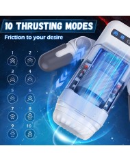 GAME CUP - MASTURBATEUR À VIBRATION DE POUSSÉE AVEC FONCTION CHAUFFANTE ET SUPPORT MOBILE - NOIR