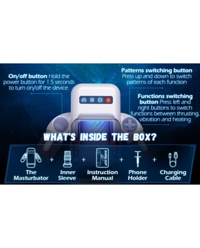 GAME CUP - MASTURBATEUR À VIBRATION DE POUSSÉE AVEC FONCTION CHAUFFANTE ET SUPPORT MOBILE - NOIR